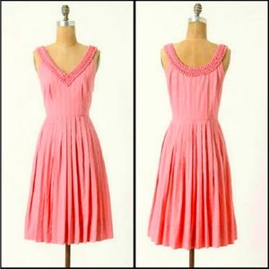 Anthropologie Moulinette Souers Pink Melon ball dress 8